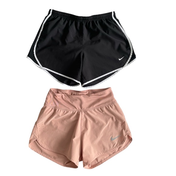 Nike Pants - Nike Two Women's Dry Fit Running Shorts Set Mid-Rise Black and Pink Sz: XS